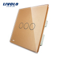 Livolo nuevo tipo de automatización del hogar Toughened Glass Touch Switch VL-C303I-61